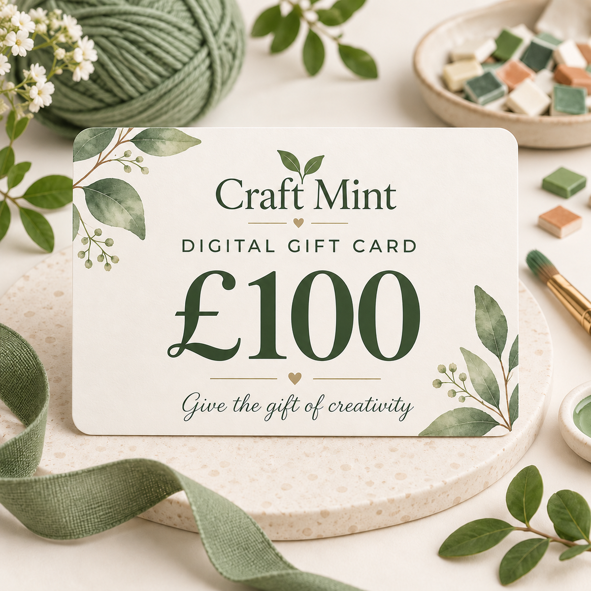 Craft Mint £100 Digital Gift Card, botanical craft theme