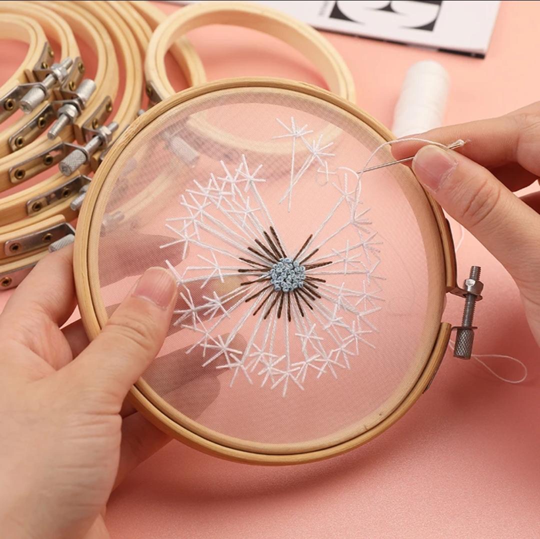 Bamboo Embroidery Hoops Set - Multiple Sizes | Perfect for Cross Stitch, Sewing, Needlecraft, & DIY Projects