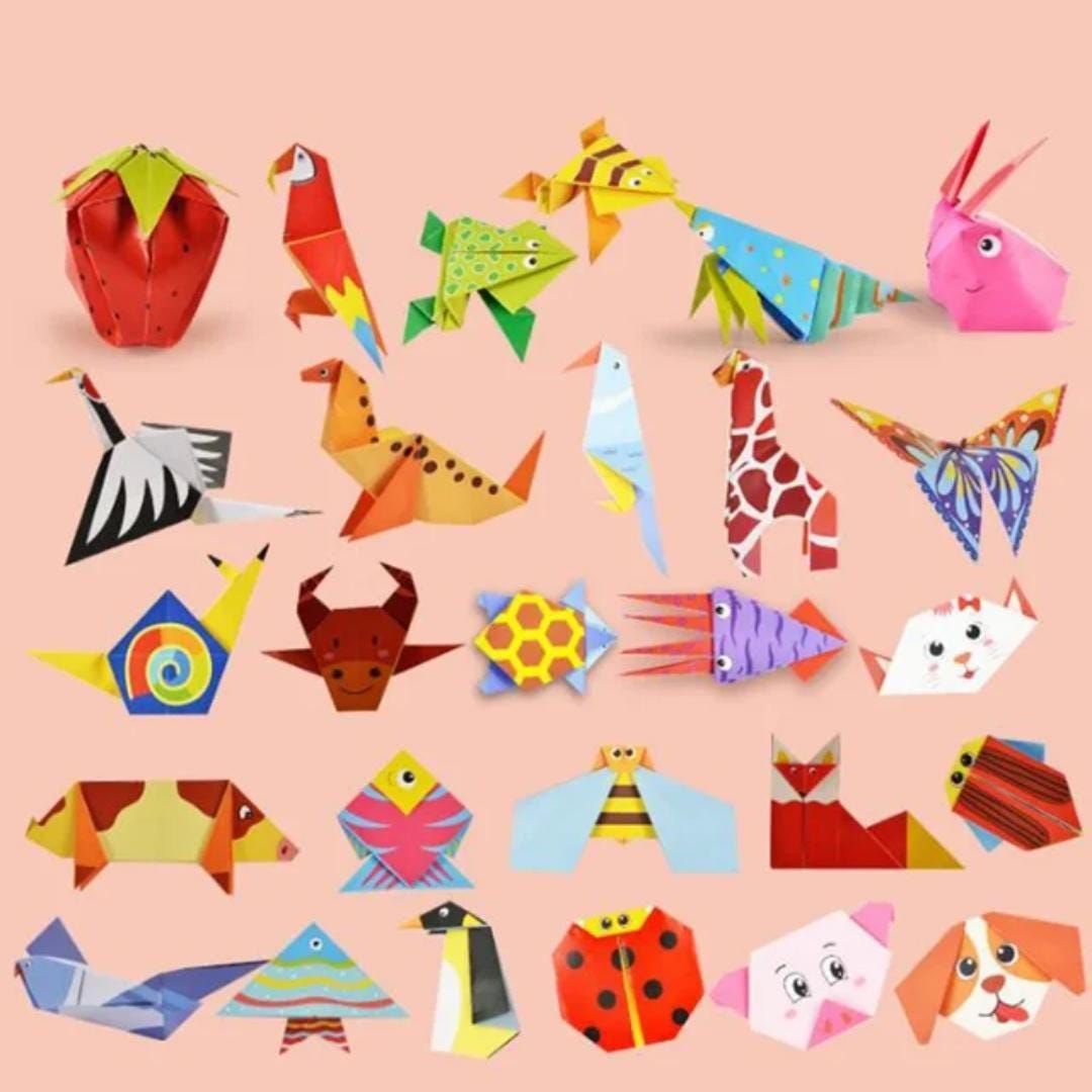 Kids origami craft kit | diy cartoon animal paper cutting set | educational gift for children’s learning & fun
