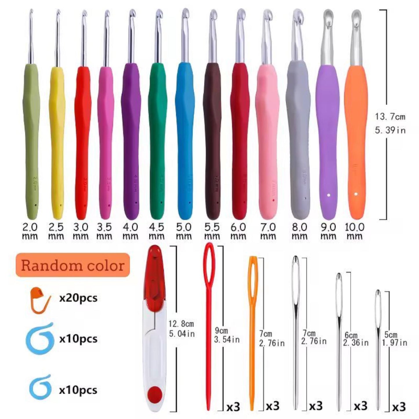 Crochet Hook & Knitting Needle Set with Case - 13 Sizes, Blunt Needles, Stitch Markers and Accessories