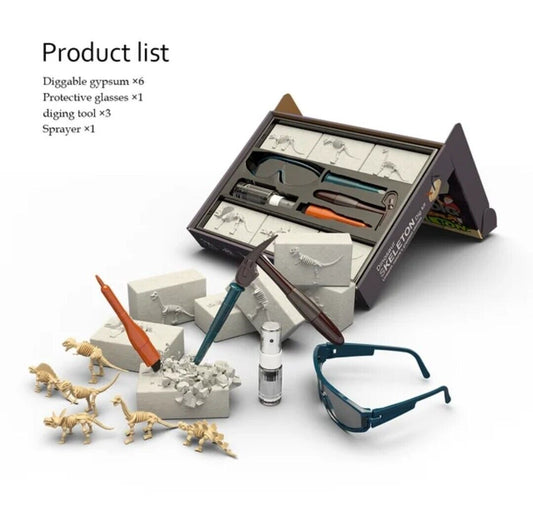 Dino Dig Kit 8+ - Real Palaeontologist Tools, Fossils, Educational Toy