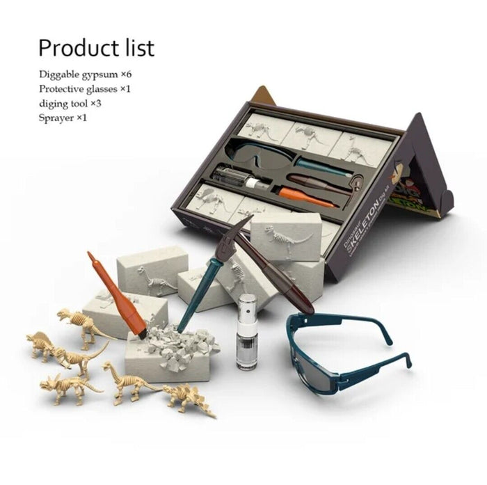 Dino Dig Kit 8+ - Real Palaeontologist Tools, Fossils, Educational Toy
