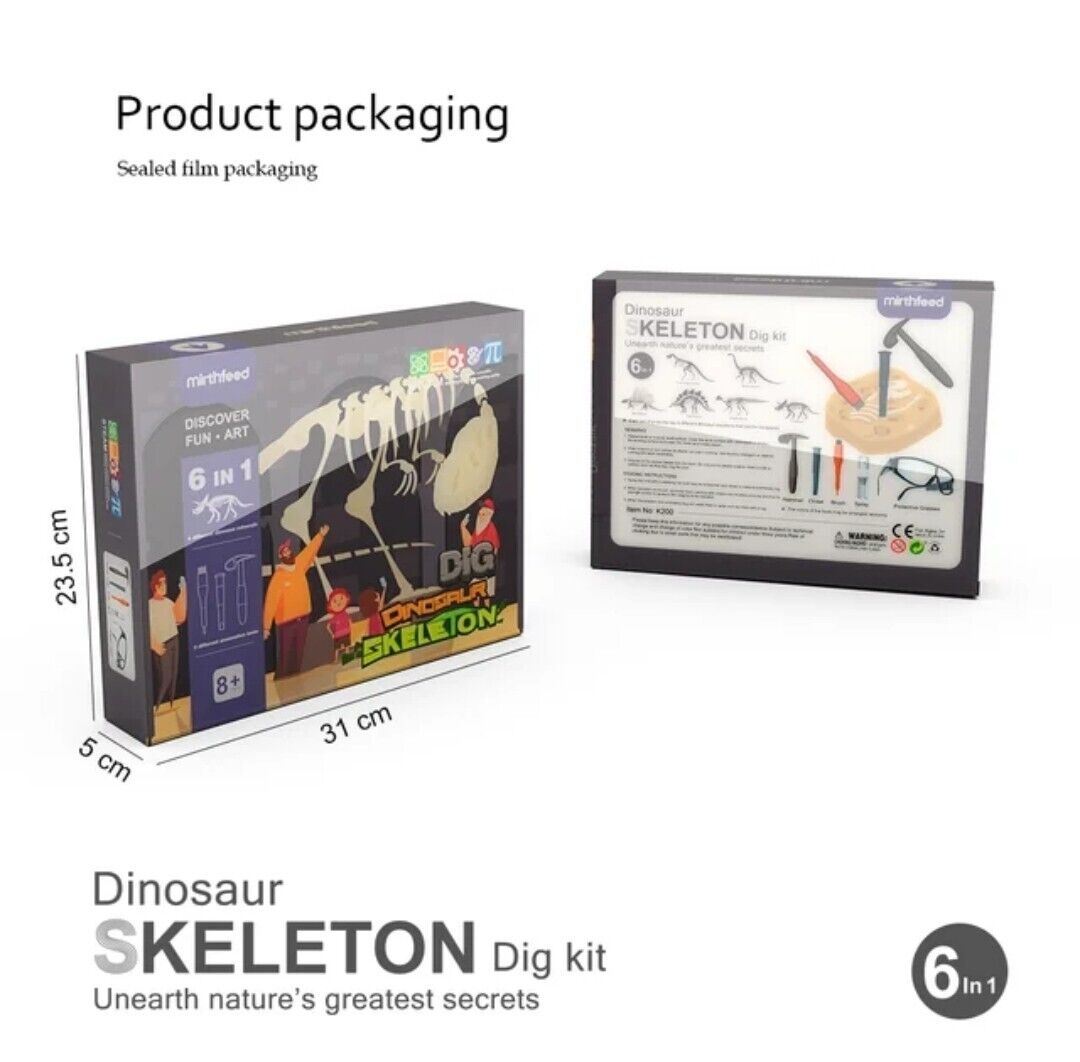 Dino Dig Kit 8+ - Real Palaeontologist Tools, Fossils, Educational Toy