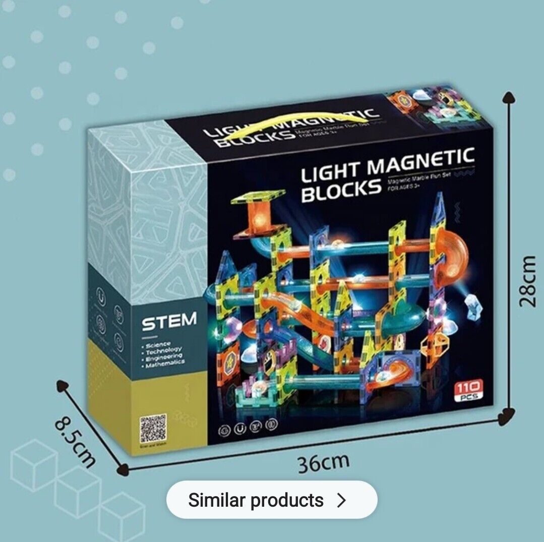 110-Piece Magnetic Building Tiles & Marble Run Set - Creative Construction Toy