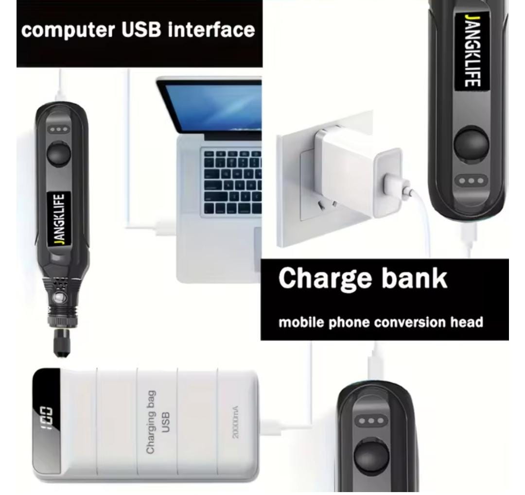 USB Cordless Rotary Tool Kit Woodworking Engraving Pen