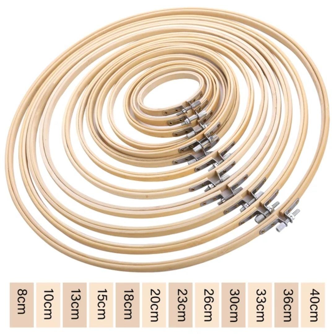 Bamboo Embroidery Hoops Set - Multiple Sizes | Perfect for Cross Stitch, Sewing, Needlecraft, & DIY Projects