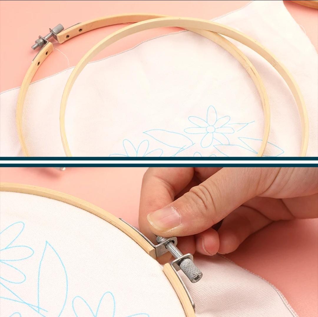 Bamboo Embroidery Hoops Set - Multiple Sizes | Perfect for Cross Stitch, Sewing, Needlecraft, & DIY Projects