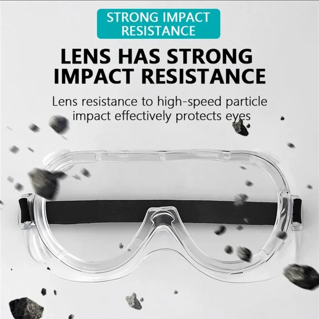Anti-Fog Lightweight Clear Safety Goggles – Adjustable, Ventilated Eye Protection for Work & Hobbies