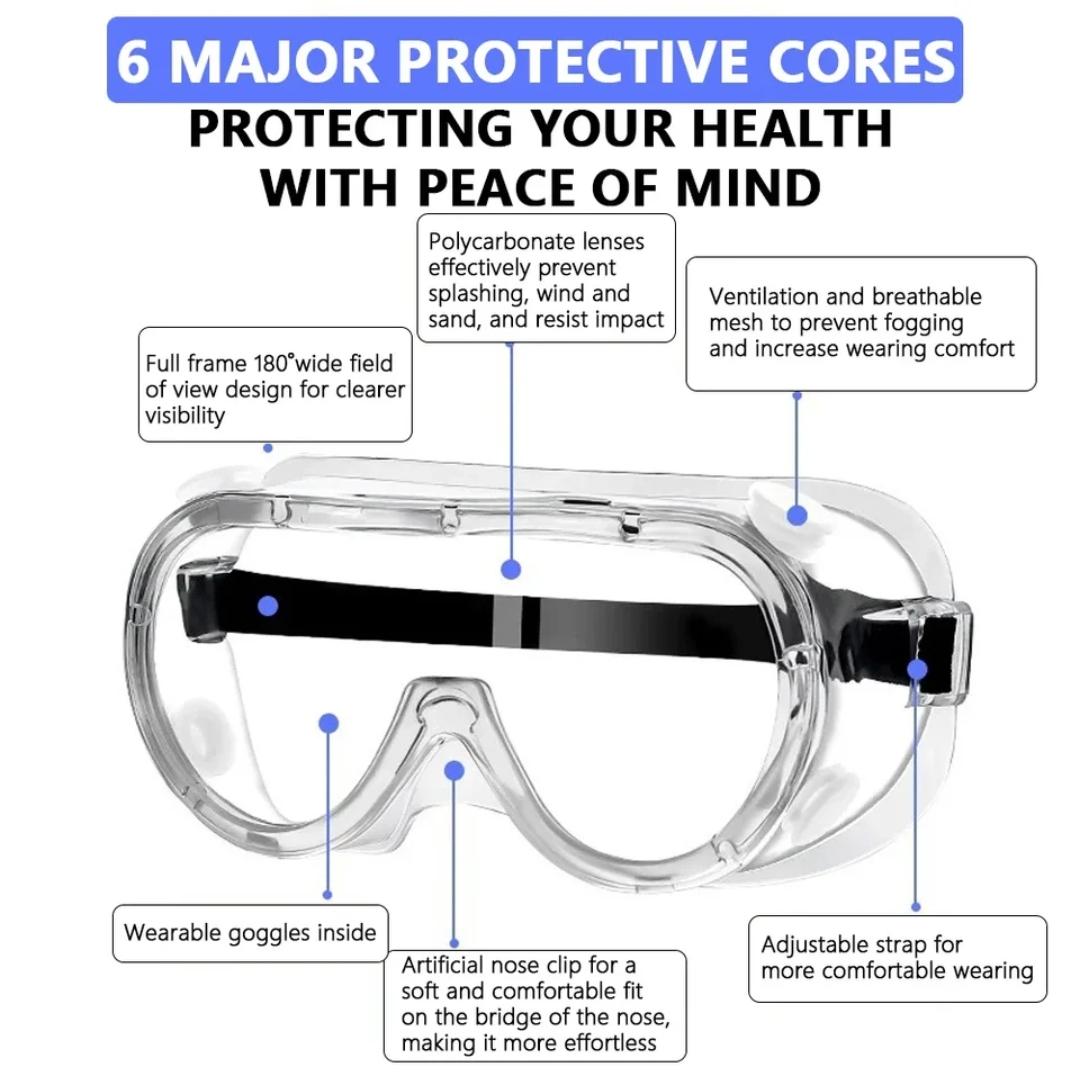 Anti-Fog Lightweight Clear Safety Goggles – Adjustable, Ventilated Eye Protection for Work & Hobbies