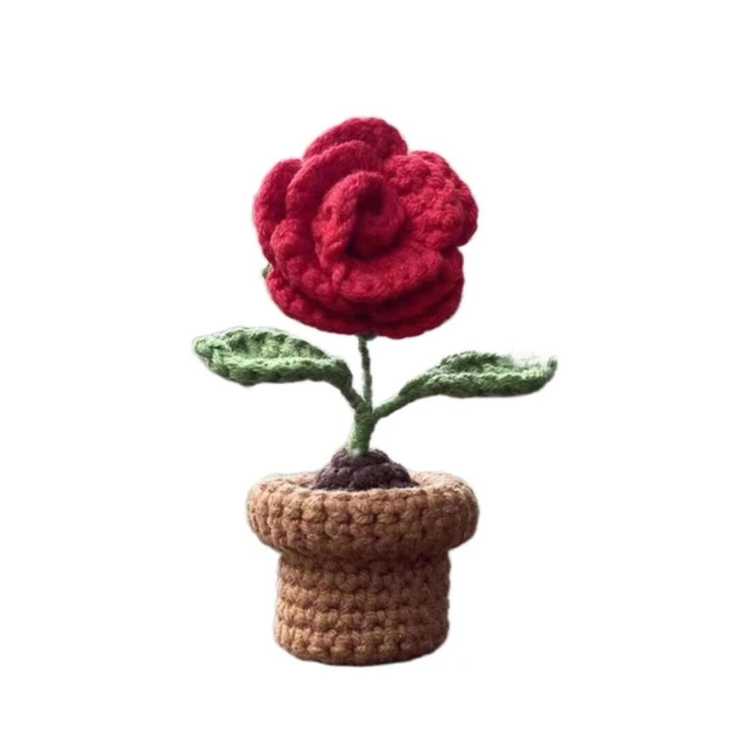 Mini Crochet Potted Plant | Handmade Teacher Gift, Birthday Gift, Thank You Gift, Desk Décor, Cute Home Gift, Crochet Flower
