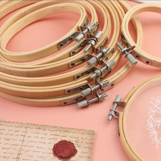 Bamboo Embroidery Hoops Set - Multiple Sizes | Perfect for Cross Stitch, Sewing, Needlecraft, & DIY Projects