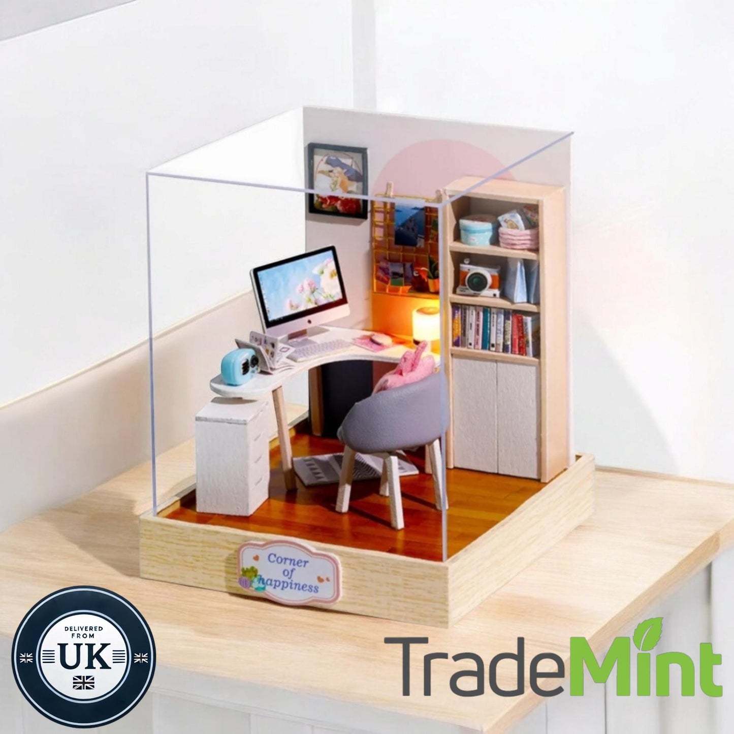 World of creativity miniature dollhouse diy kit | cosy corner diorama with light | perfect gift for craft lovers