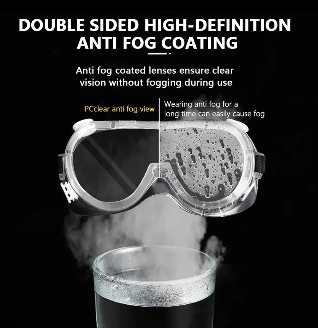 Anti-Fog Lightweight Clear Safety Goggles – Adjustable, Ventilated Eye Protection for Work & Hobbies