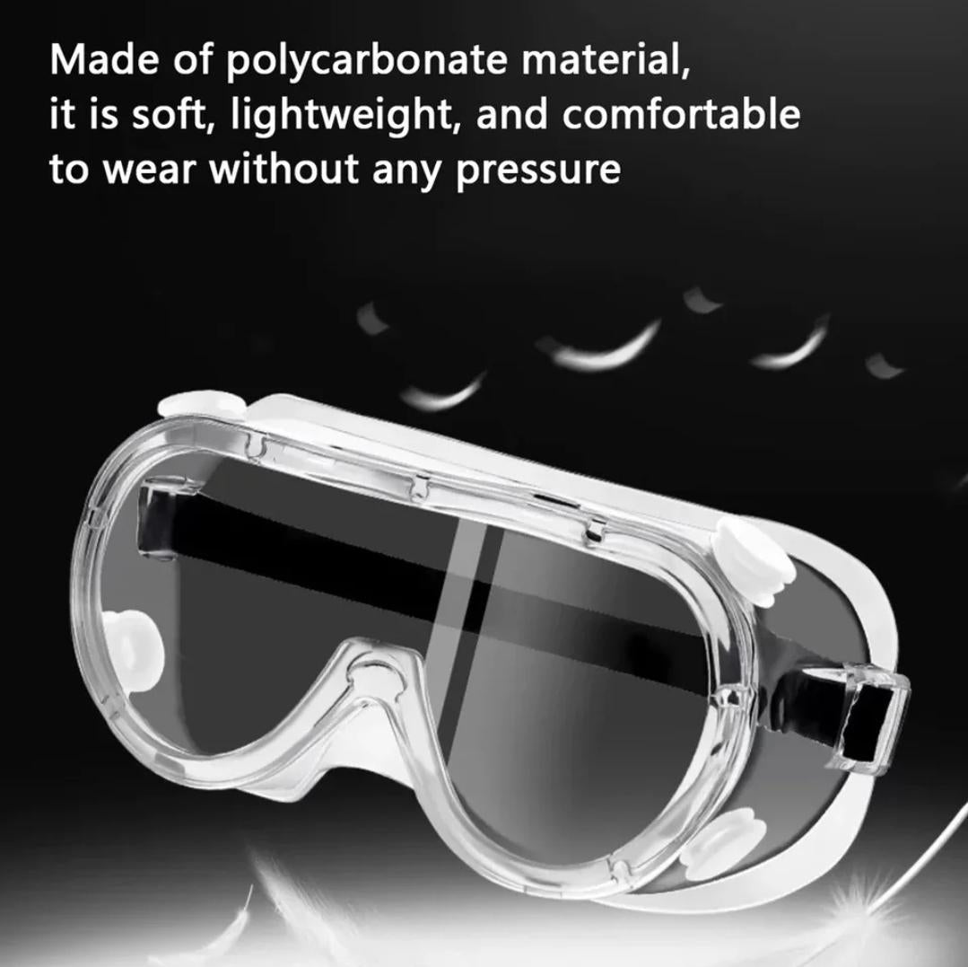 Anti-Fog Lightweight Clear Safety Goggles – Adjustable, Ventilated Eye Protection for Work & Hobbies