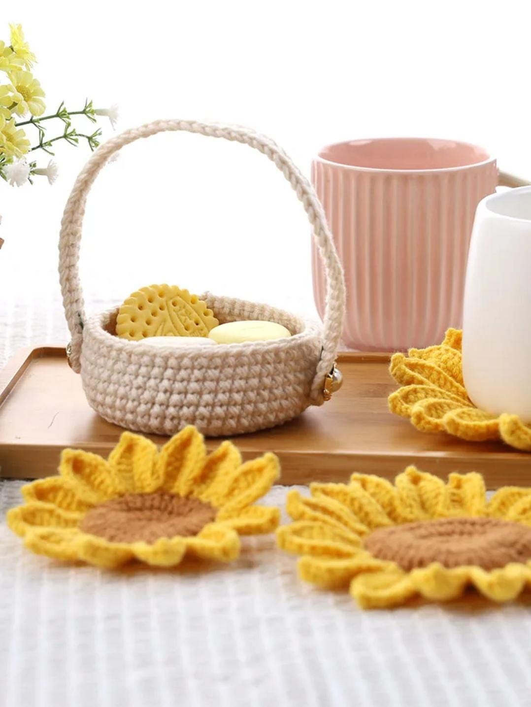 DIY Crochet Coaster Kit for Beginners | Easy Yarn Craft Gift Set with Hooks & Instructions
