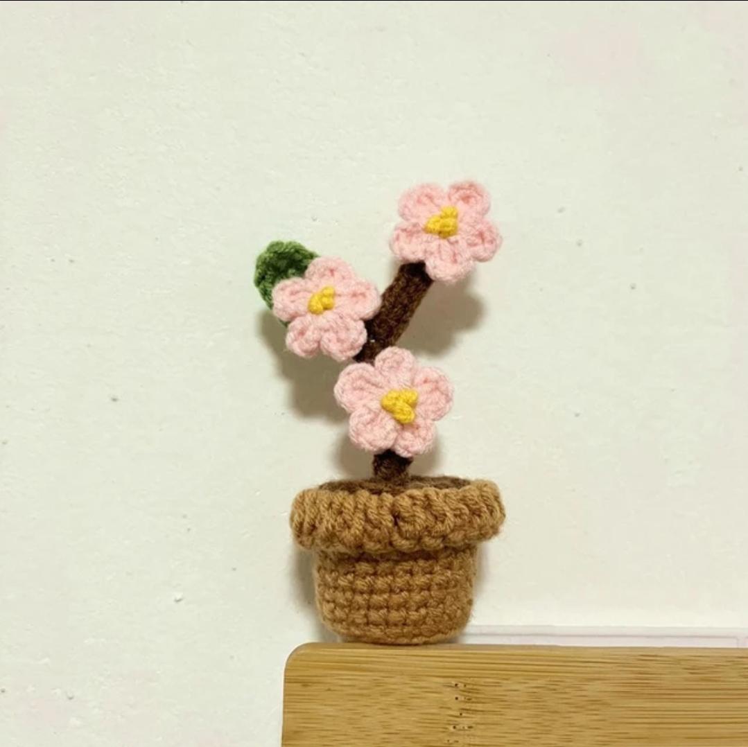 Mini Crochet Potted Plant | Handmade Teacher Gift, Birthday Gift, Thank You Gift, Desk Décor, Cute Home Gift, Crochet Flower