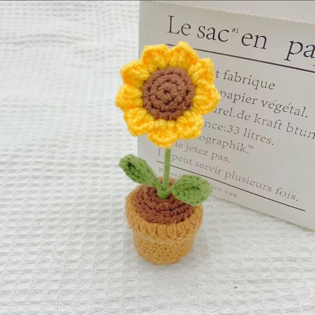Mini Crochet Potted Plant | Handmade Teacher Gift, Birthday Gift, Thank You Gift, Desk Décor, Cute Home Gift, Crochet Flower