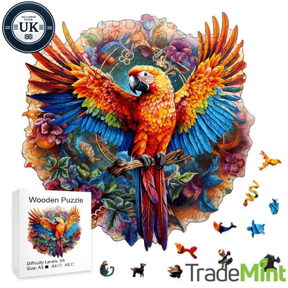 Parrot Wooden Puzzle - Laser-Cut Jigsaw Gift