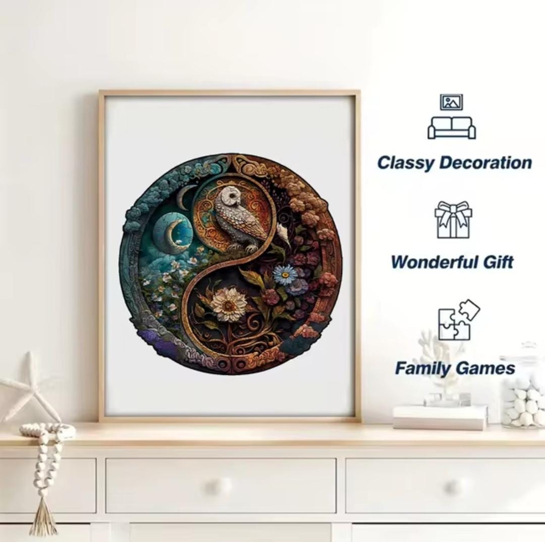 Wise owl 3d wooden puzzle | a3, a4, a5 sizes | creative gift for puzzle lovers