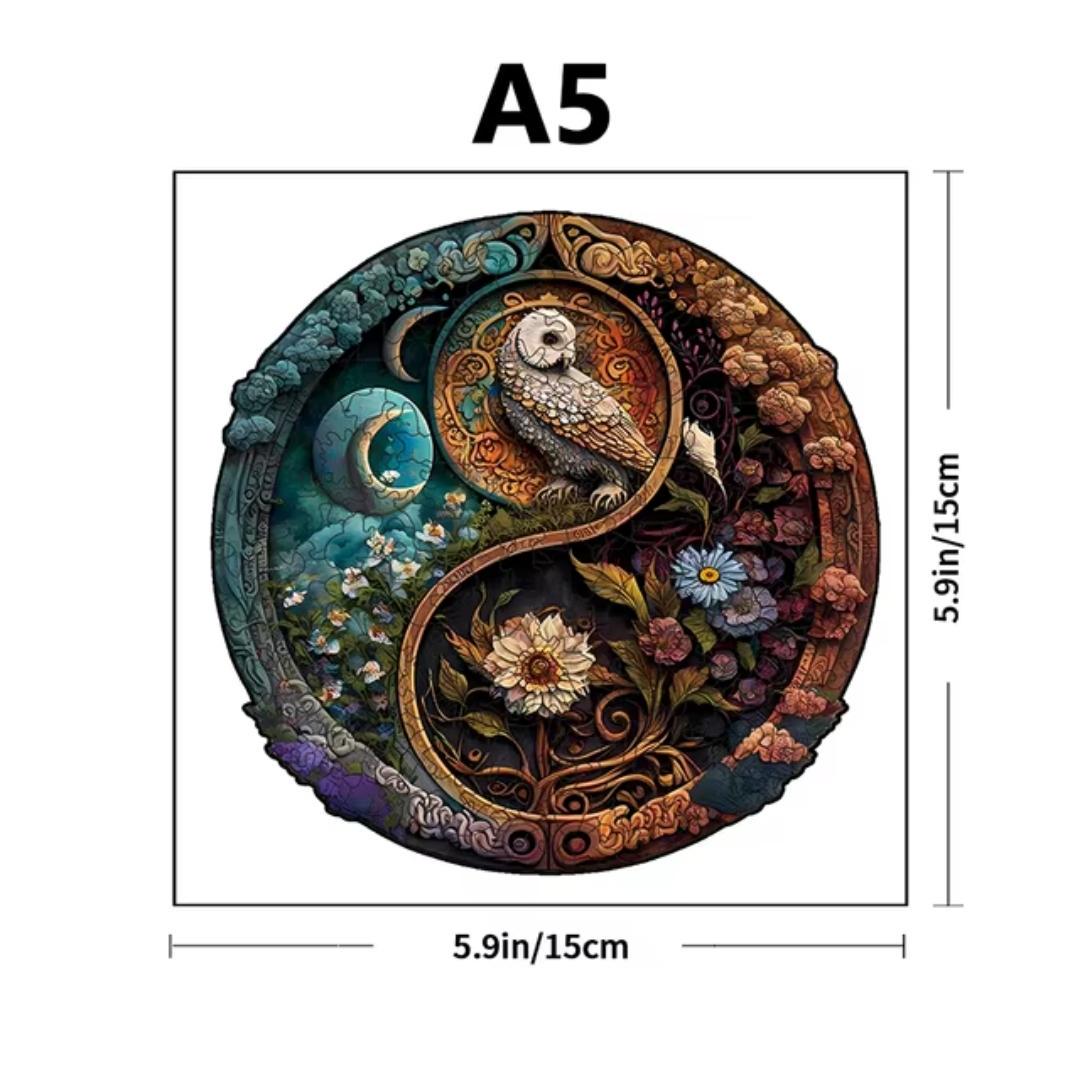 Wise owl 3d wooden puzzle | a3, a4, a5 sizes | creative gift for puzzle lovers