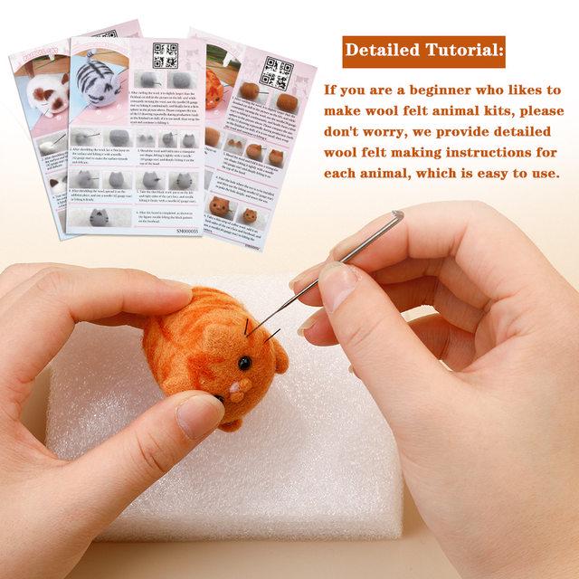 DIY Needle Felting Kit – Choose Cat or Dog Design | Beginner Wool Craft Kit | Felt Animal Keychain Set | Handmade Gift Idea
