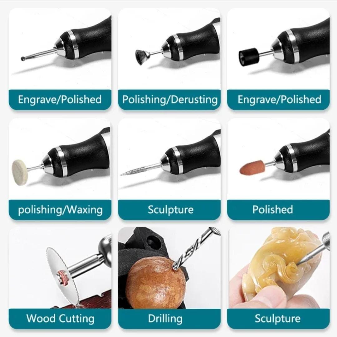 Cordless usb rotary tool kit – mini engraving pen for wood, metal, glass & jewelry diy projects