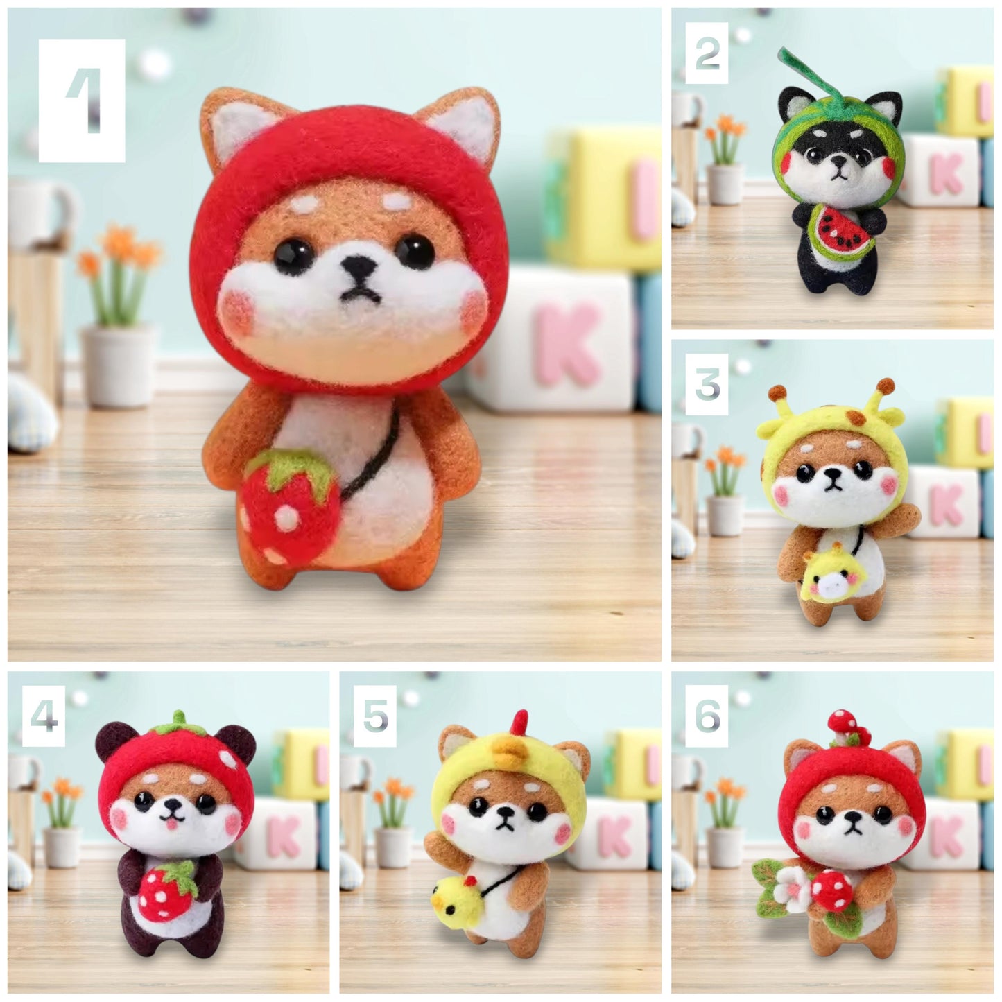 DIY Akita Needle Felting Starter Kit – Handmade Wool Akita Dog Toy Material Package – Creative Needlework Craft for Beginners