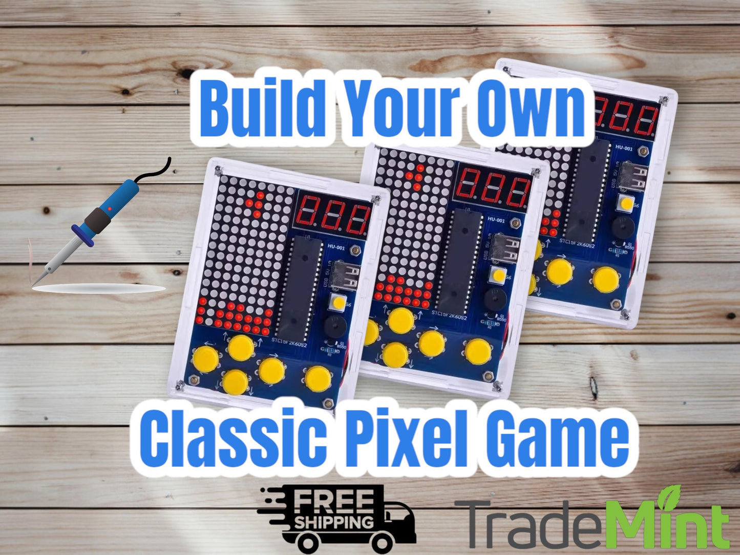 Diy stem soldering game kit – classic pixel games set | fun gift for teens, beginners & enthusiasts – build or premade options