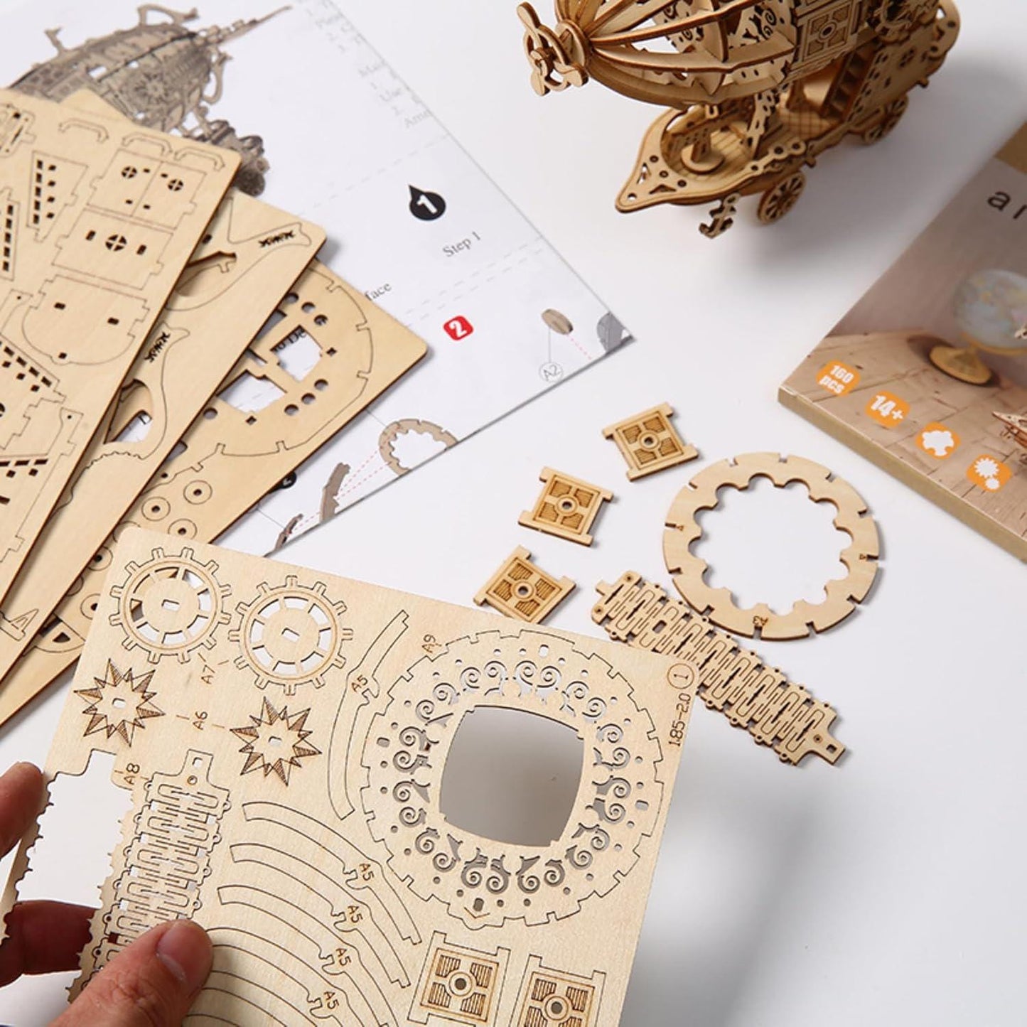 3d wooden airship puzzle | diy model kit for adults & kids | unique home decor and  creative gift idea
