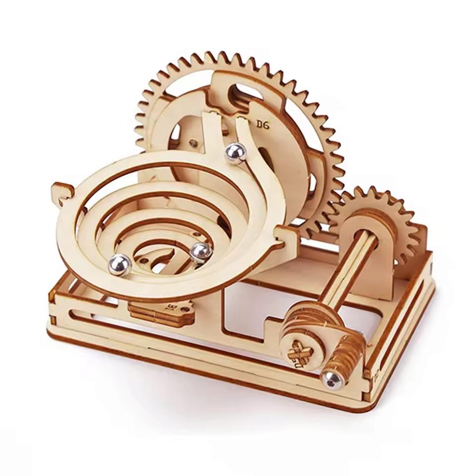 DIY 3D Wooden Marble Run Puzzle | Spiral & Track Ball Model Kits | STEM Educational Toys and Gift for Kids and Adults