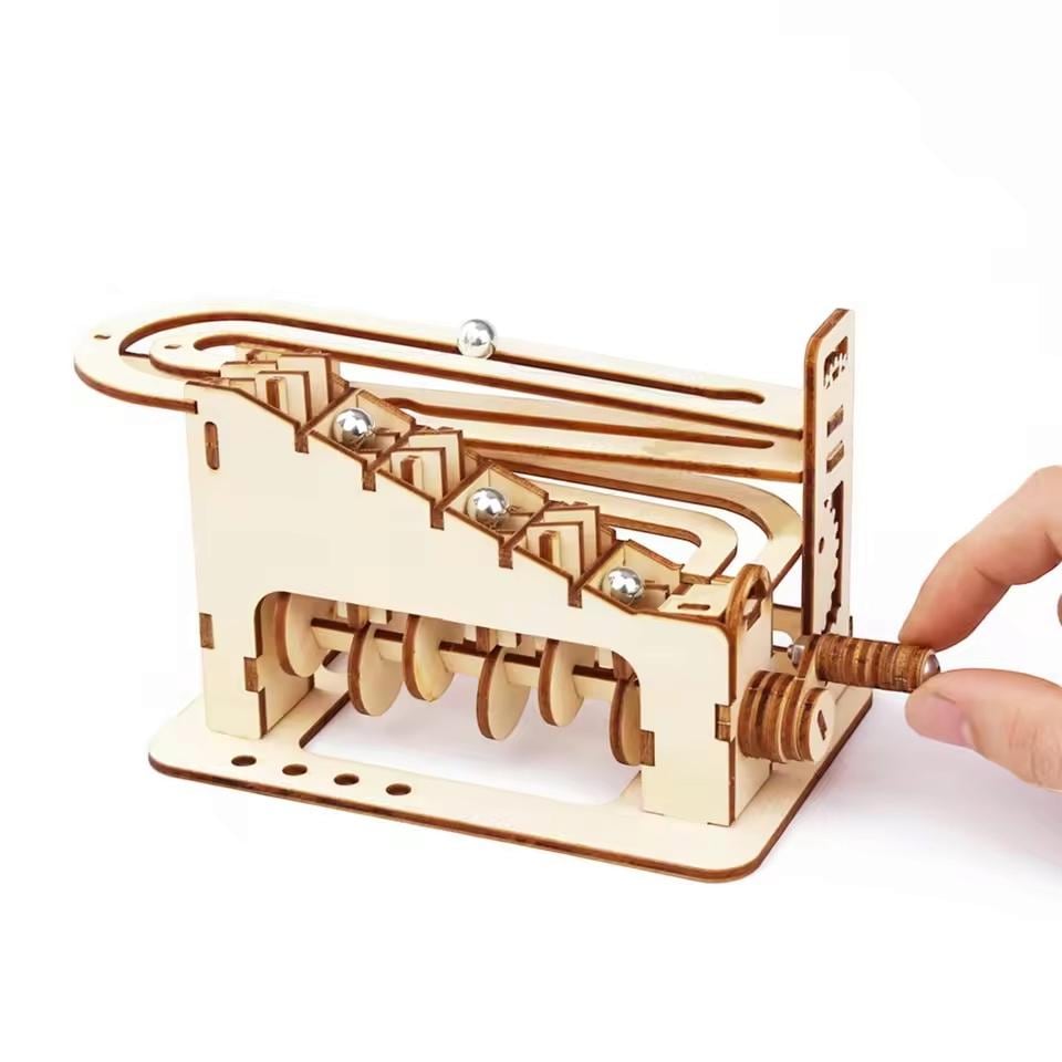 DIY 3D Wooden Marble Run Puzzle | Spiral & Track Ball Model Kits | STEM Educational Toys and Gift for Kids and Adults