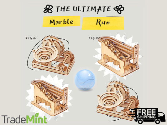 DIY 3D Wooden Marble Run Puzzle | Spiral & Track Ball Model Kits | STEM Educational Toys and Gift for Kids and Adults