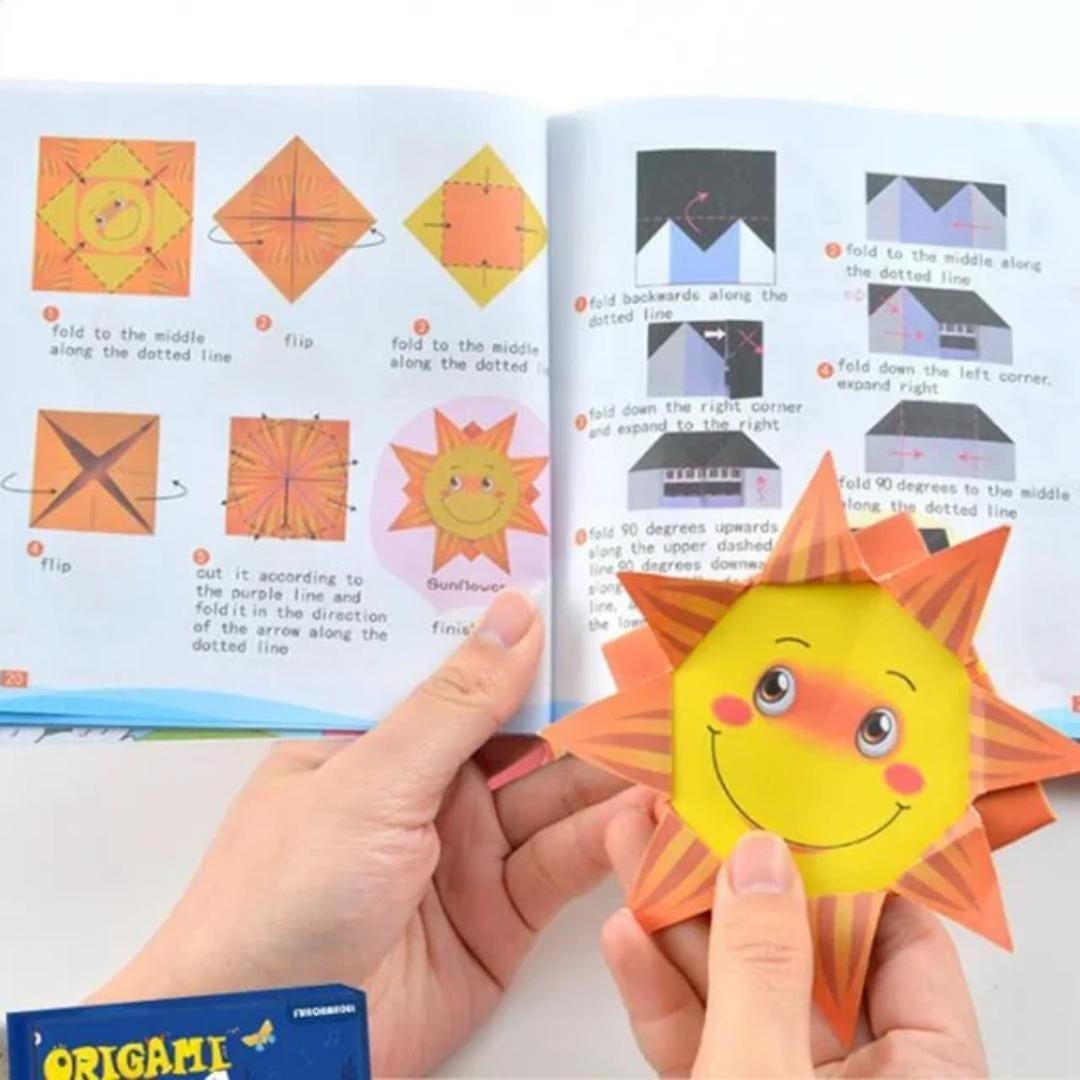 Kids origami craft kit | diy cartoon animal paper cutting set | educational gift for children’s learning & fun