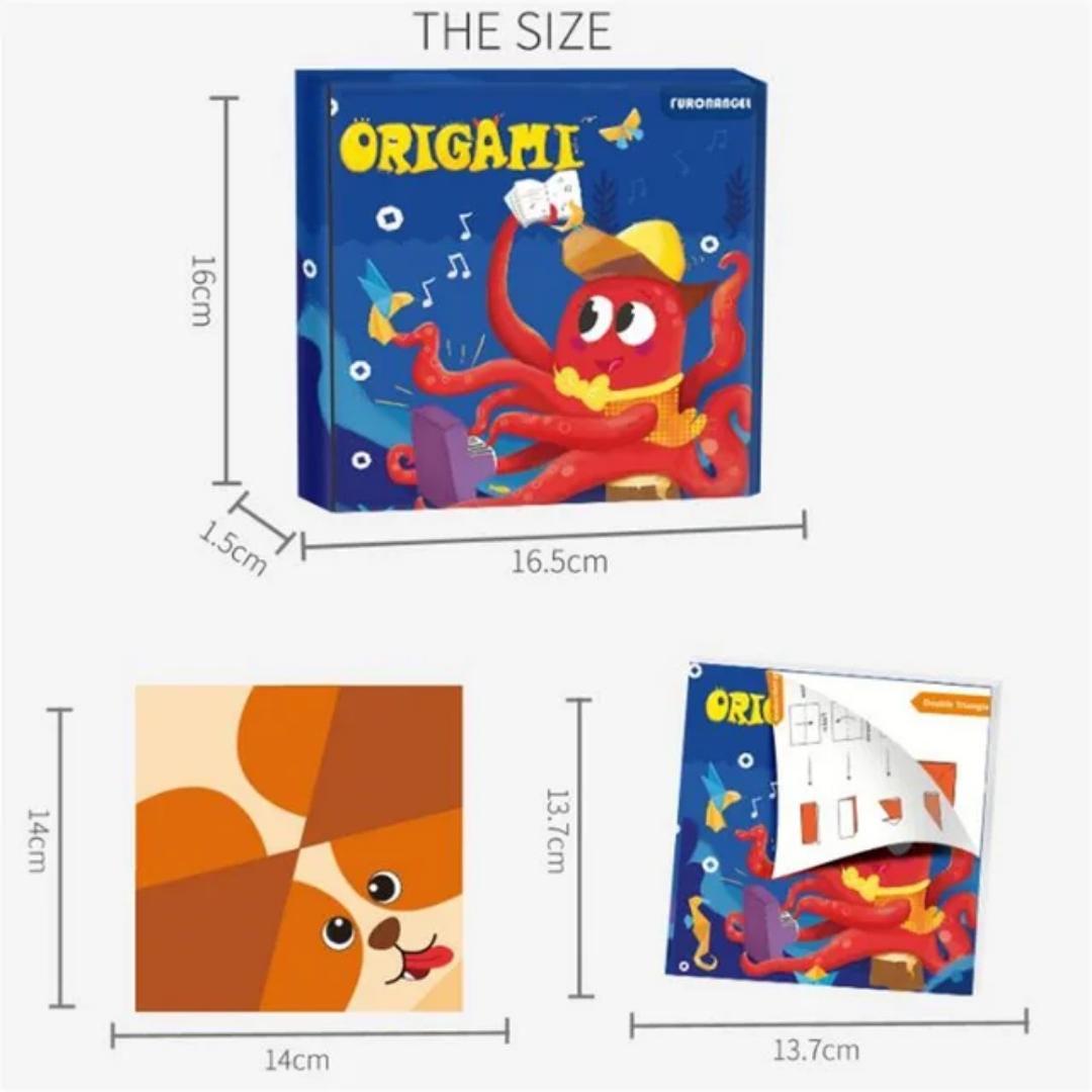 Kids origami craft kit | diy cartoon animal paper cutting set | educational gift for children’s learning & fun