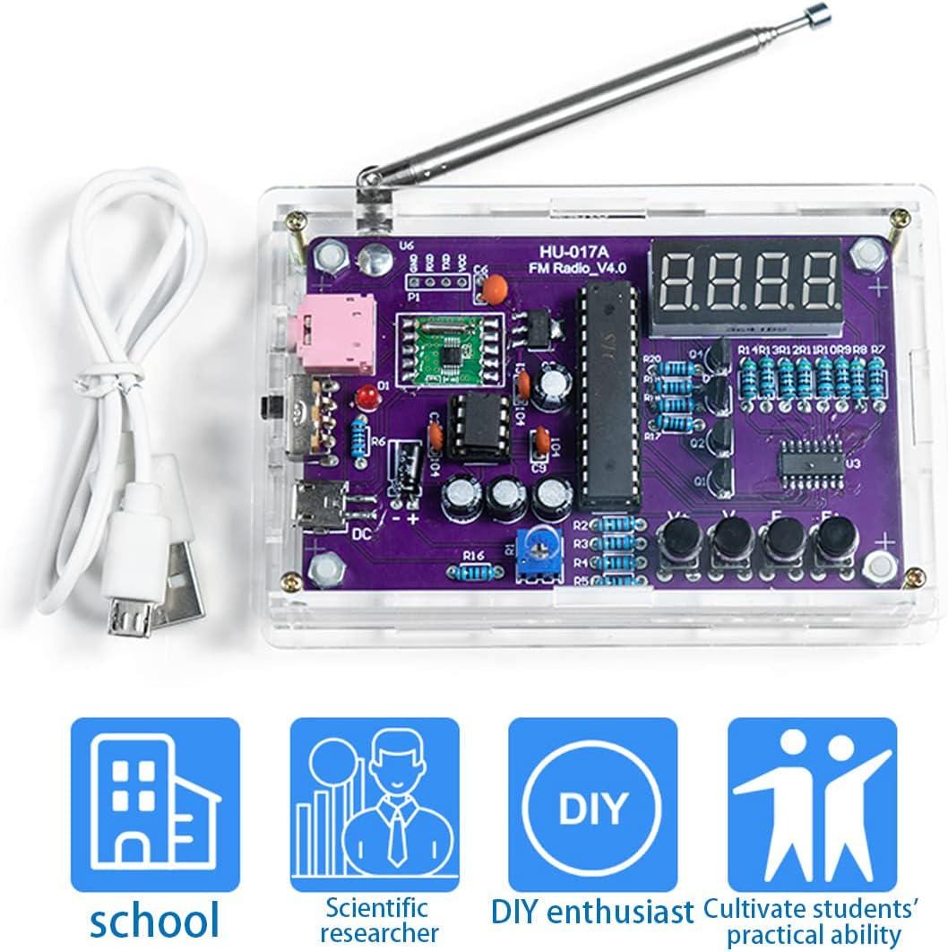 Diy fm radio kit 87-108mhz | adjustable frequency | digital display soldering project for practice | rda5807s