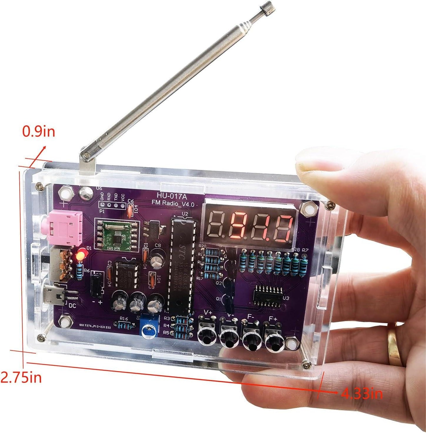 Diy fm radio kit 87-108mhz | adjustable frequency | digital display soldering project for practice | rda5807s