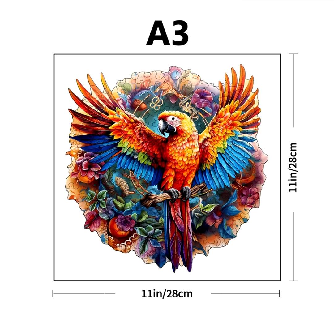 Parrot Wooden Puzzle | Laser-Cut Jigsaw Gift | Eco-Friendly for Kids & Adults