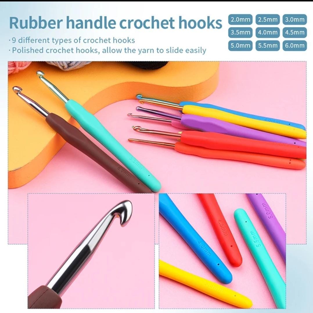 Knitting and crochet hook set – diy craft tools with markers, needles, and weaving accessories in storage bag