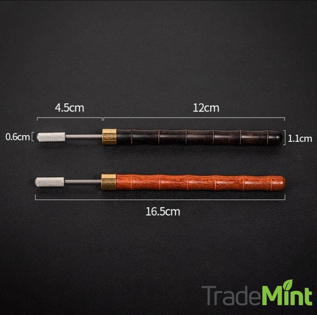 Leather edge painting pen | ebony handle with brass roller for diy leather craft & edge finishing