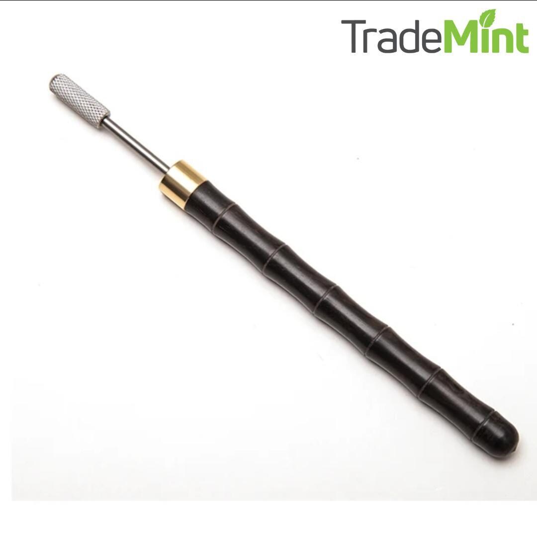 Leather edge painting pen | ebony handle with brass roller for diy leather craft & edge finishing