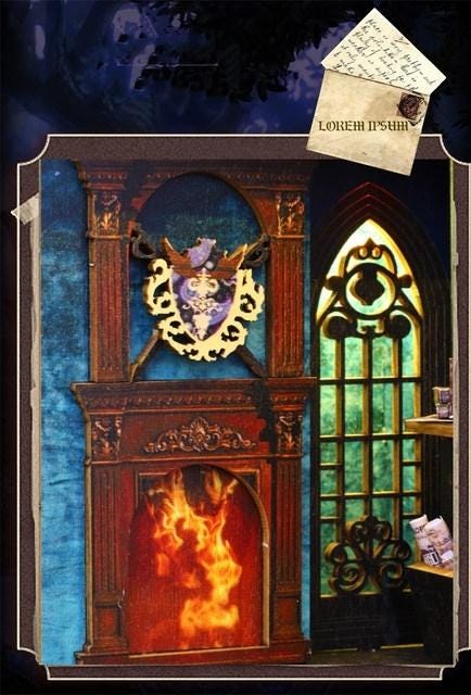 3D DIY Book Nook Kit - LED Wooden Miniature Puzzle Bookshelf Insert | Glowing Magic Market Dollhouse Decor for Creative Gift & Home Office