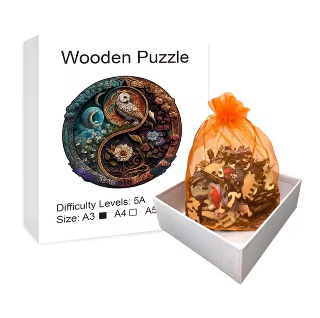 Wise owl 3d wooden puzzle | a3, a4, a5 sizes | creative gift for puzzle lovers