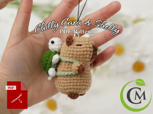 Digital capybara & turtle crochet pattern | pdf animal crochet design | diy amigurumi for beginners and craft lovers