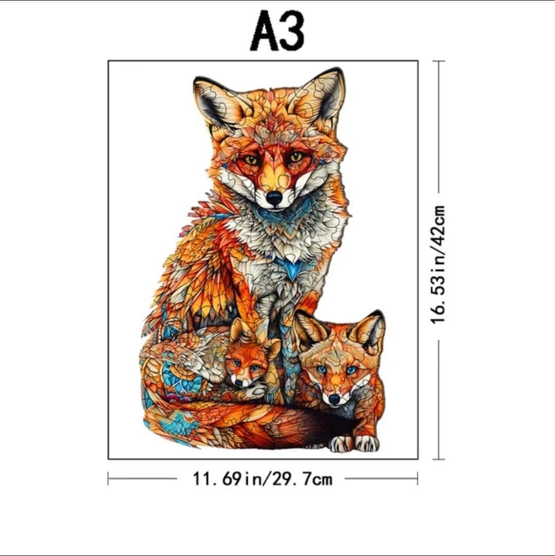 Premium wooden fox puzzle | laser-cut animal design for kids & adults | perfect gift idea