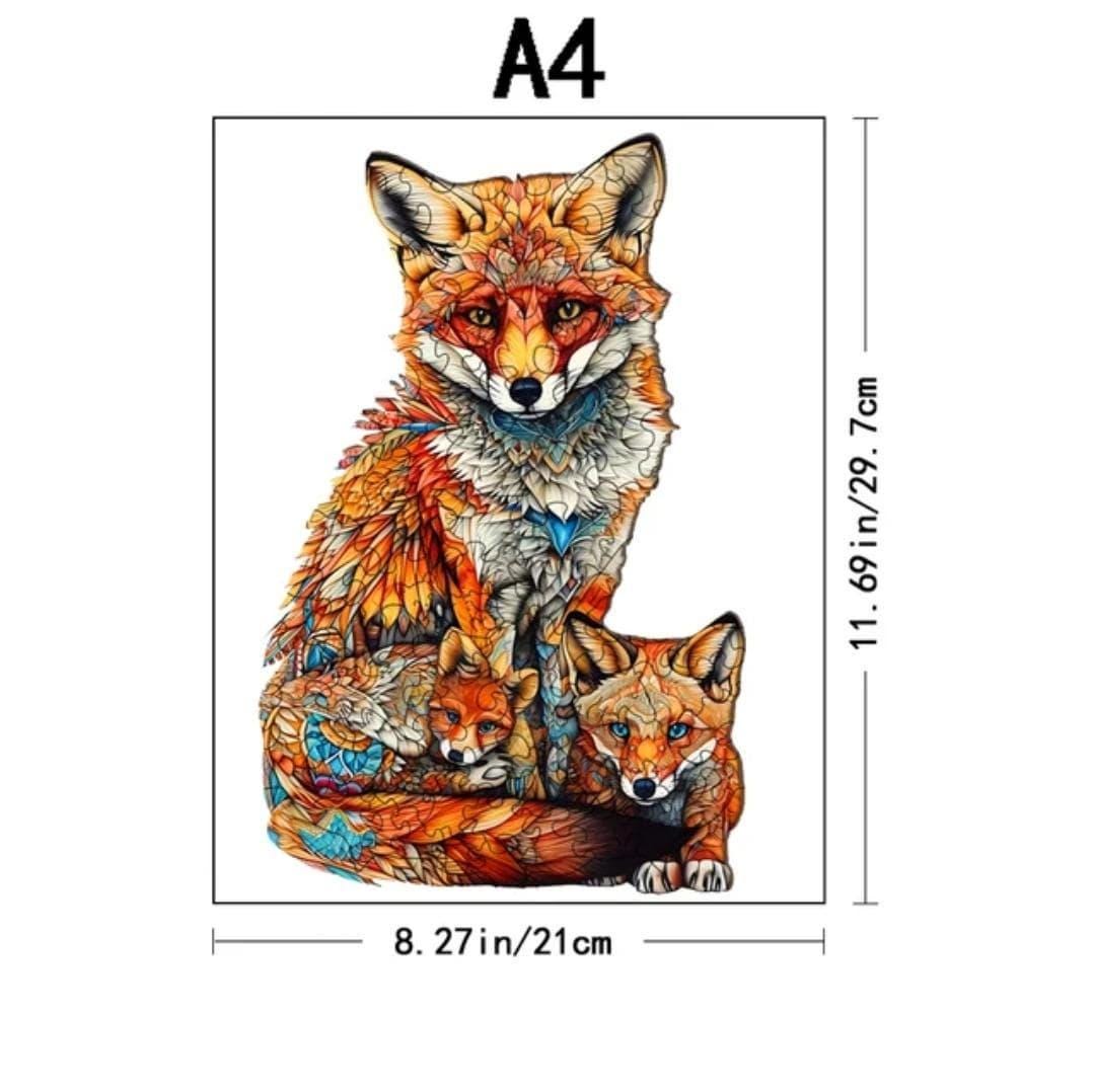 Premium wooden fox puzzle | laser-cut animal design for kids & adults | perfect gift idea