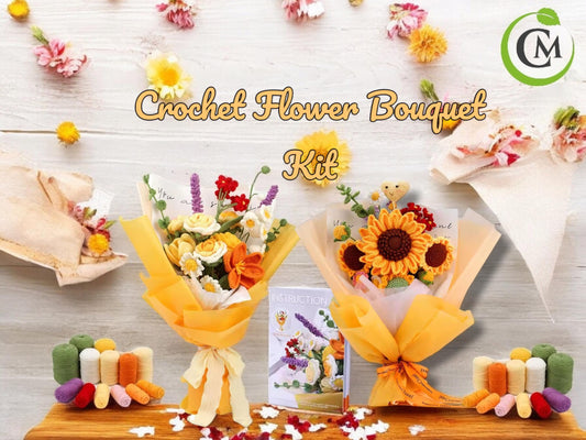 DIY Crochet Flower Bouquet Kit | Beginner-Friendly Yarn Craft Set | Perfect Gift for Mother's Day & Valentine's Day