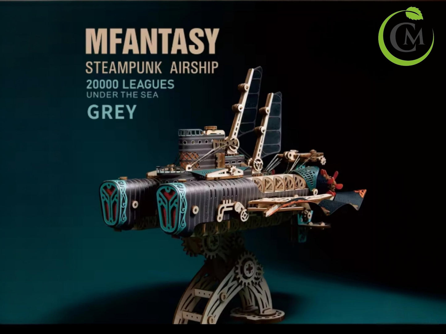 Steampunk Airship DIY 3D Wooden Puzzle | Victorian Spaceship Assembly Model Kit for Kids & Adults | Sci-Fi Fantasy Decor Gift