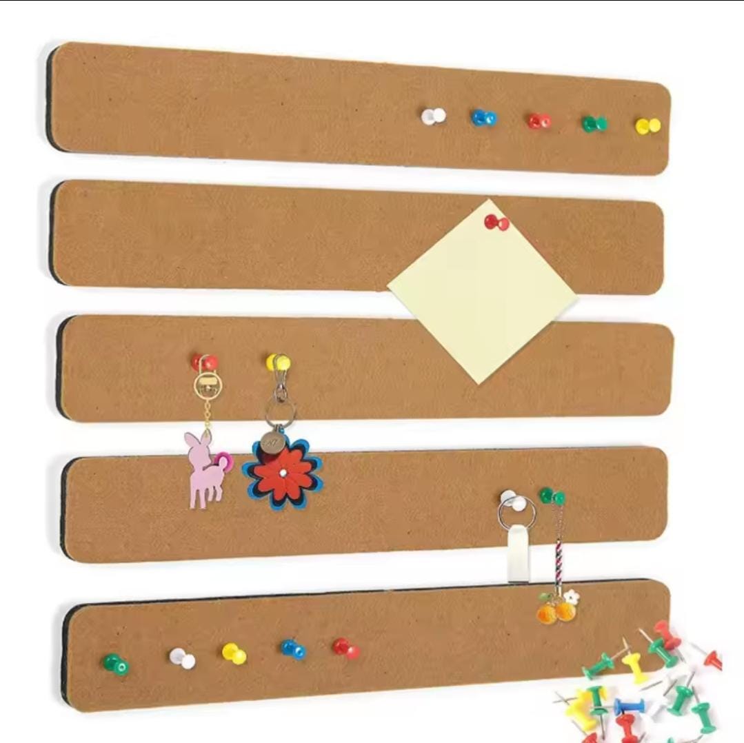 5pcs felt wall strips | bulletin memo board with pins | notice tack bar for photos and notes