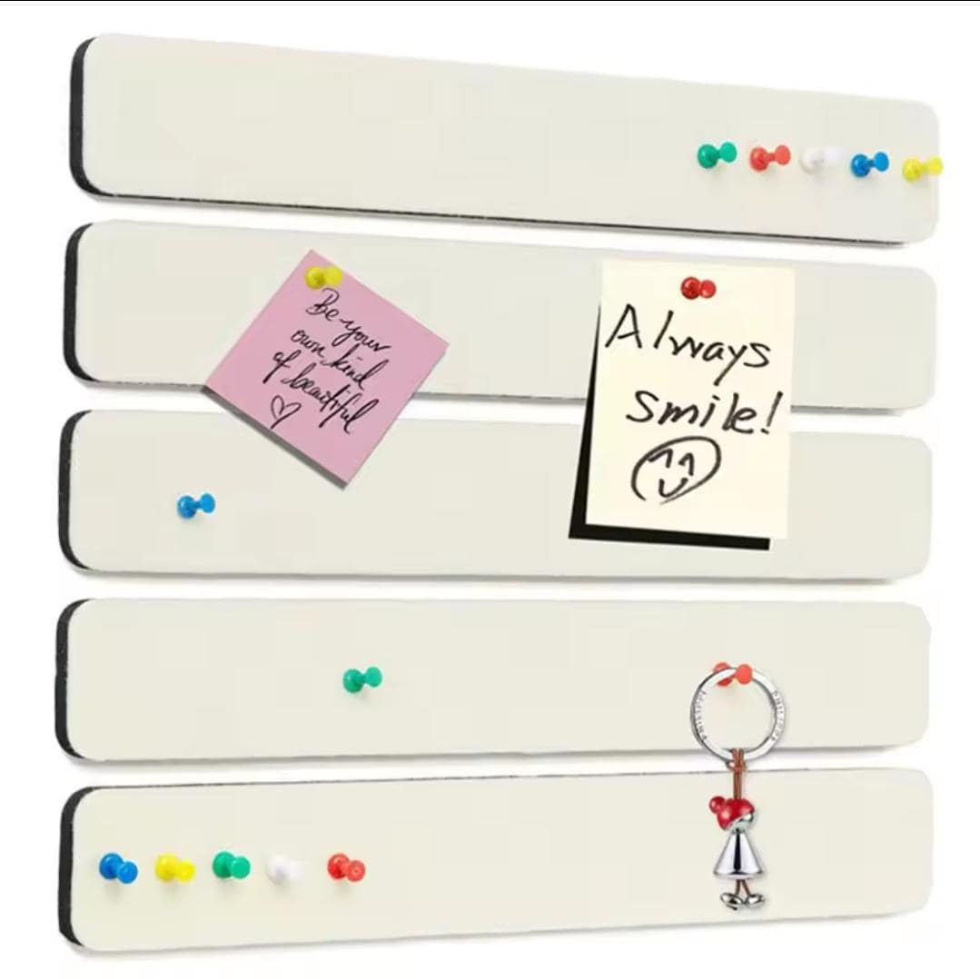 5pcs felt wall strips | bulletin memo board with pins | notice tack bar for photos and notes