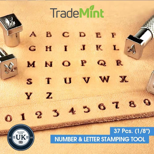 37-piece leather stamping tool set | alphabet and number stamps for leathercraft